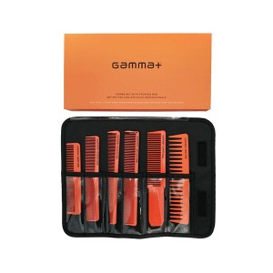 GAMMA PIU Set berberskih češljeva za kosu 5 kom - Narandžasti GAMMA PIU Set berberskih češljeva za kosu 5 kom - Narandžasti