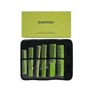 GAMMA PIU Set berberskih češljeva za kosu 5 kom - Zeleni GAMMA PIU Set berberskih češljeva za kosu 5 kom - Zeleni