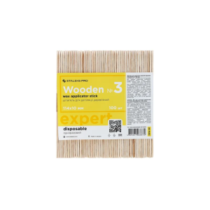 STALEKS PRO Špatula za vosak DRVENA - 11,4 x 1 cm – 100 kom