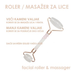 Roler - masažer za lice ŽAD beli