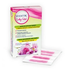 VELVETIC Silky Skin Facial trake za depilaciju lica sa ružinim uljem i ekstraktom čajevca 12 kom.