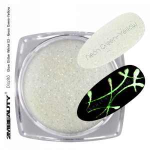 2M BEAUTY  GLOW GLITTER WHITE 03 - NEON GREEN-YELLOW