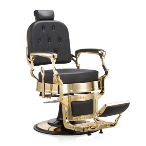 BELATRIX Stolica za frizera Muška Berberska Crna - Zlatna
