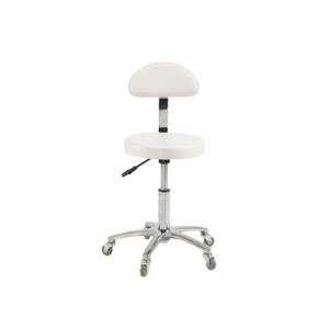 LIBRINI Pomoćna stolica sa naslonom Hromirana noga - Bela