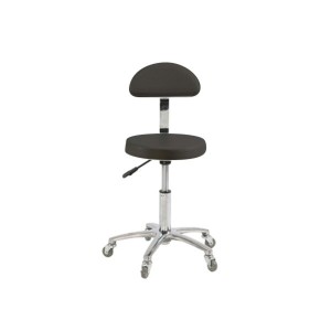 LIBRINI Pomoćna stolica s naslonom Hromirana stopa - Crna