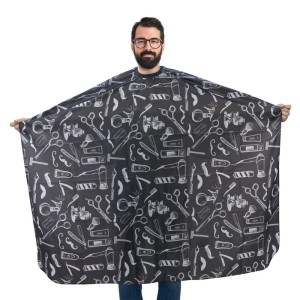 WANDA Ogrtač za šišanje BARBER SALON CRNI sa zakačkom