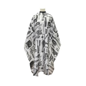 WANDA Ogrtač za šišanje TOOLS BLACK&WHITE sa zakačkom